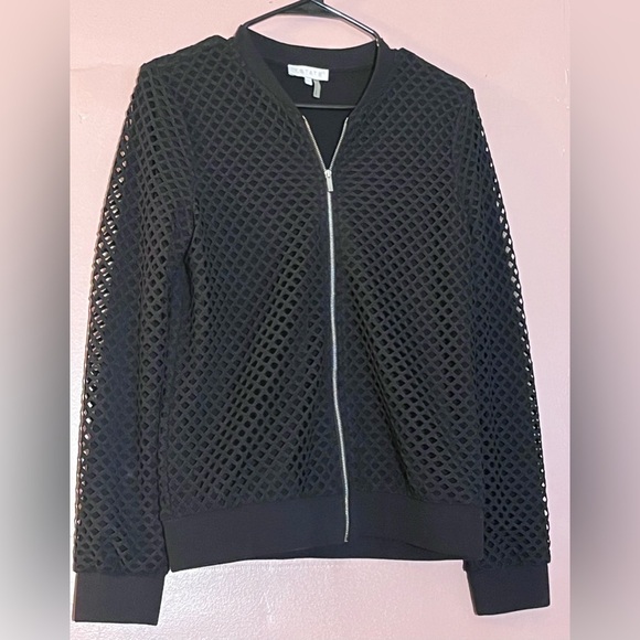 STATE Game On Black Netting Lace Bomber street goth whimsigoth Jacket Small - Picture 2 of 9